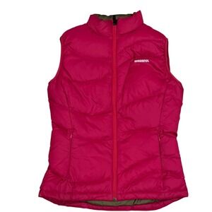 Rossignol Womens Pink Goose Down Puffer Vest Quilted Full Zip Size M